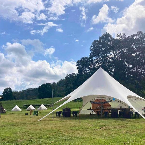 Starshade marquee setup for hinterland event