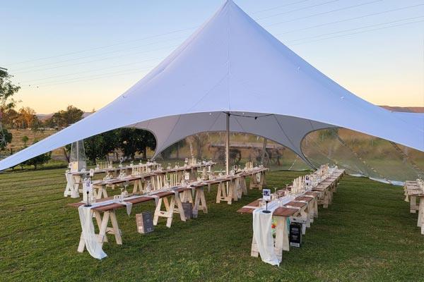 marquee setup for country festival